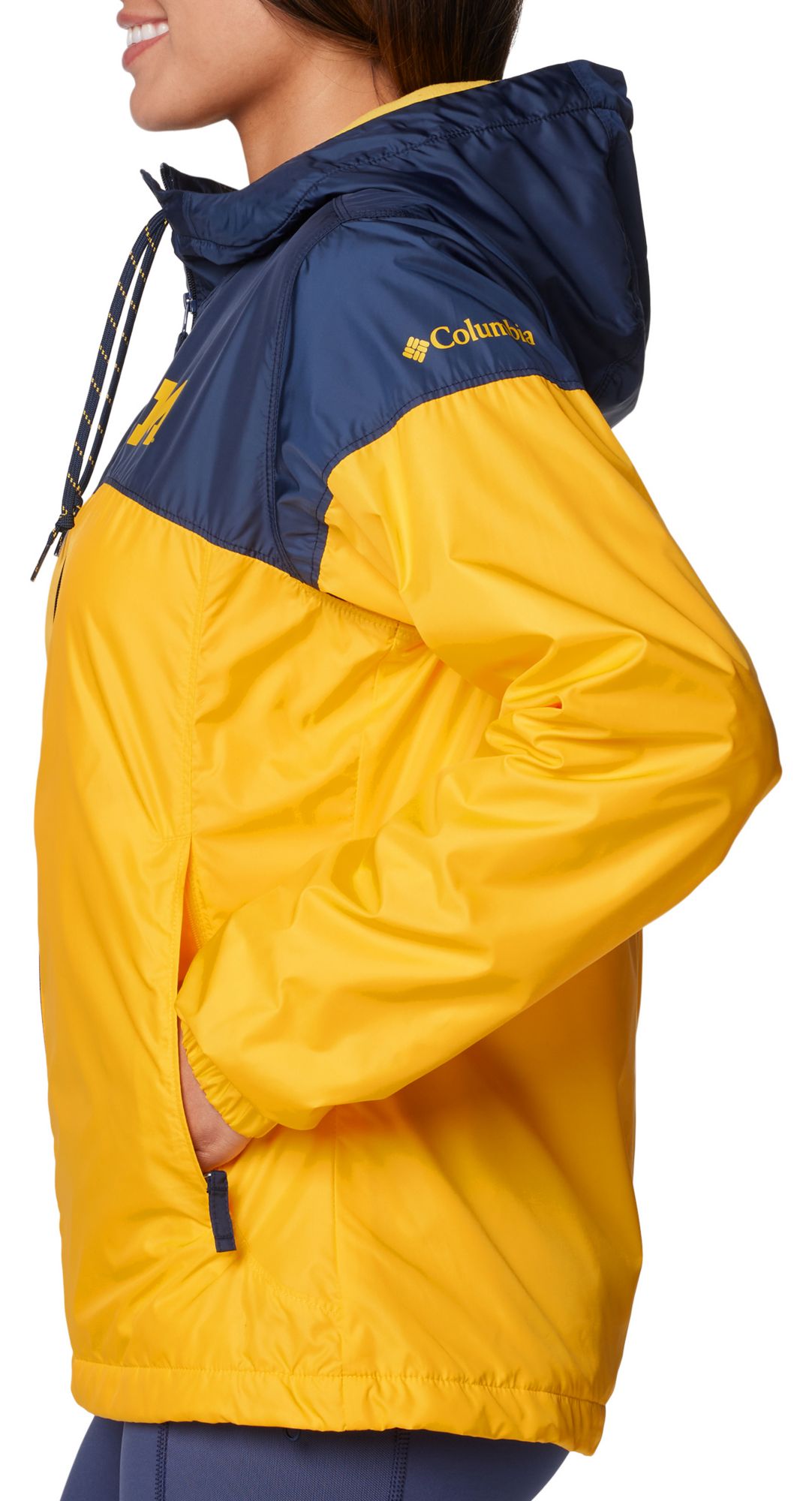 Columbia Women's Michigan Wolverines Navy/Yellow Flash Forward Lined Jacket product image