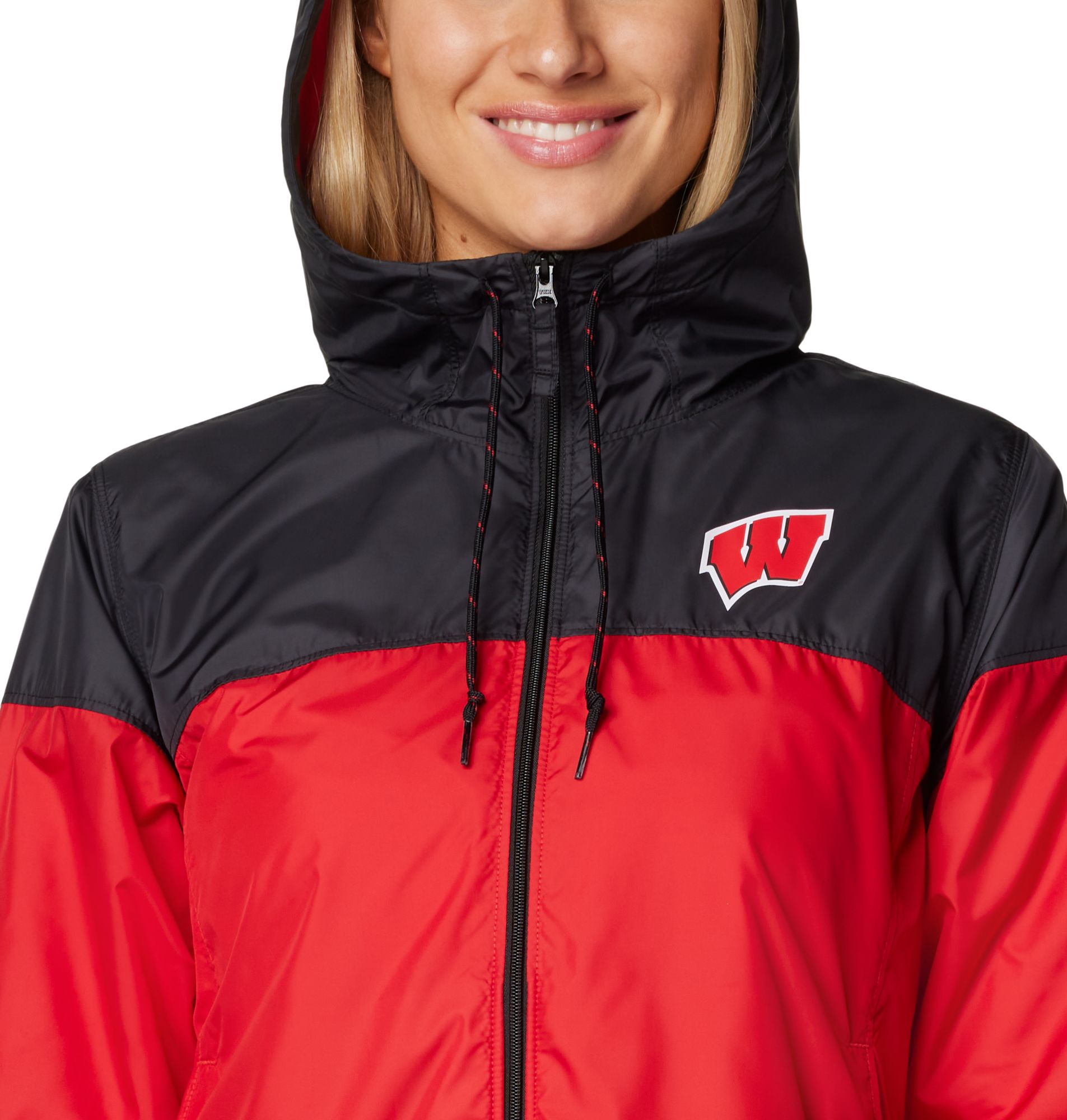 Columbia Women's Wisconsin Badgers Black/Red Flash Forward Lined Jacket product image
