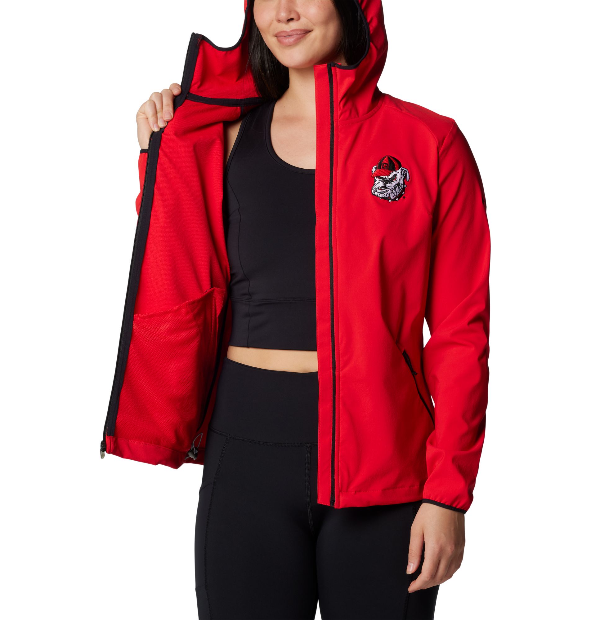 Columbia Women's Georgia Bulldogs Bright Red Canyon Point 1/2 Zip Pullover Fleece Jacket product image