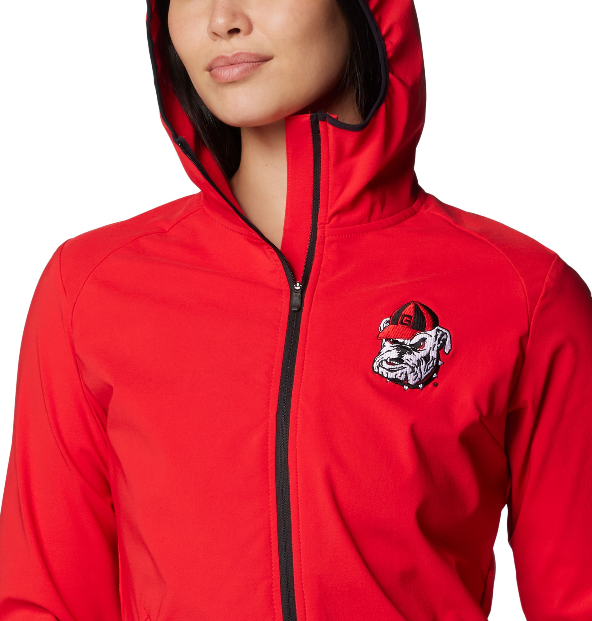 Columbia Women's Georgia Bulldogs Bright Red Canyon Point 1/2 Zip Pullover Fleece Jacket product image