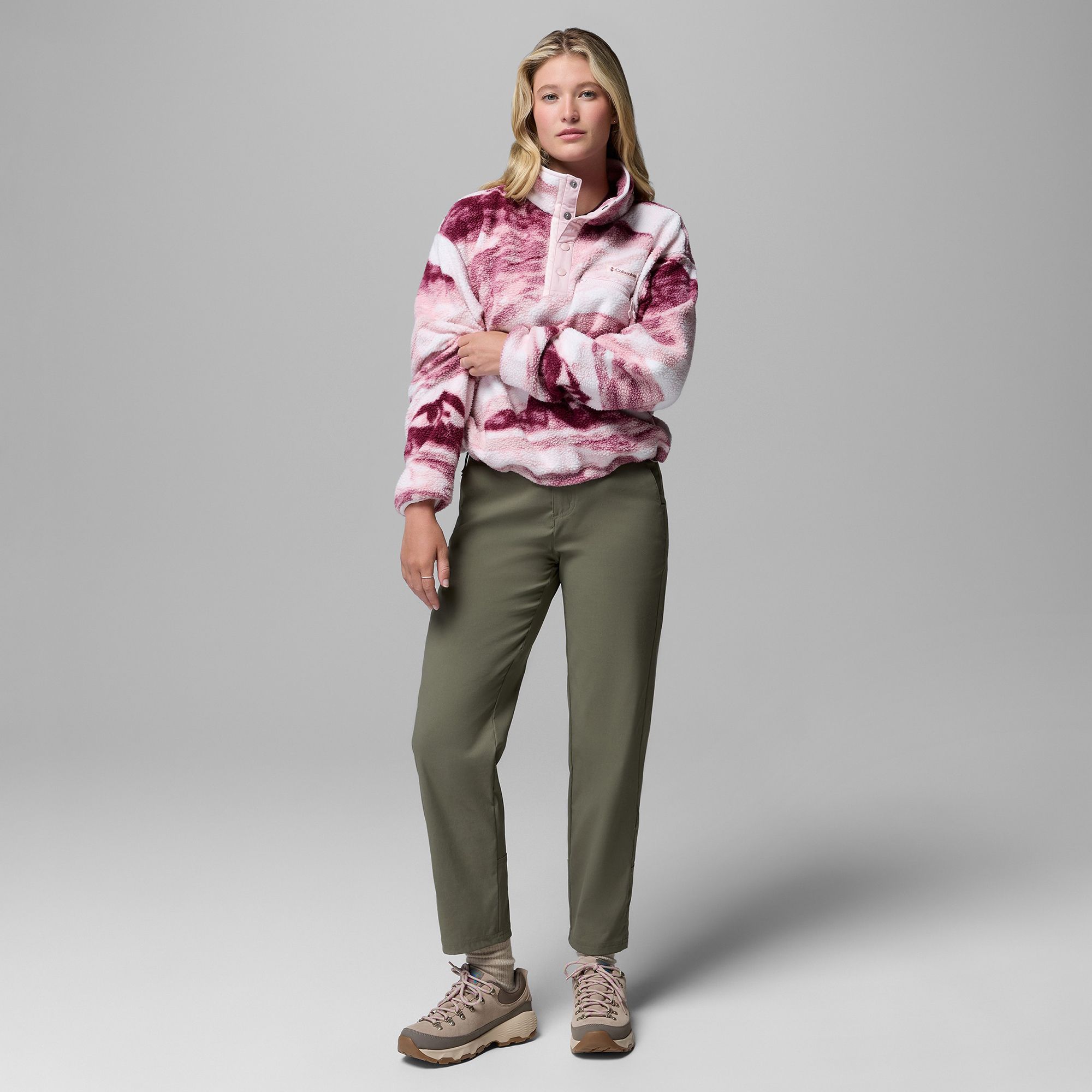 Columbia Women's Helvetia II Printed Cropped Half Snap Fleece Pullover product image