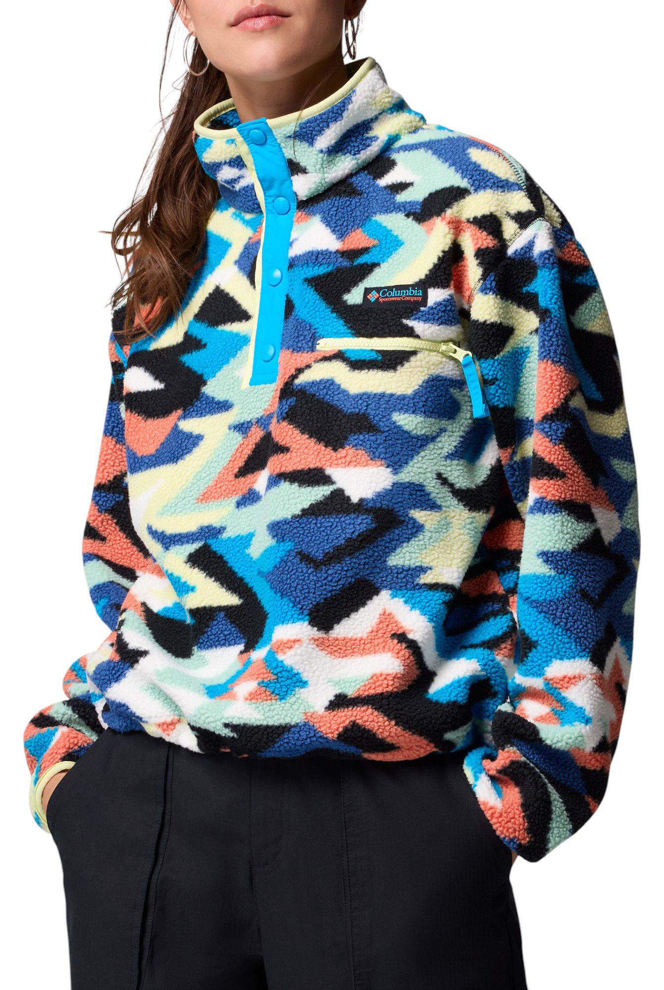 Columbia Women's Helvetia II Printed Cropped Half Snap Fleece Pullover product image