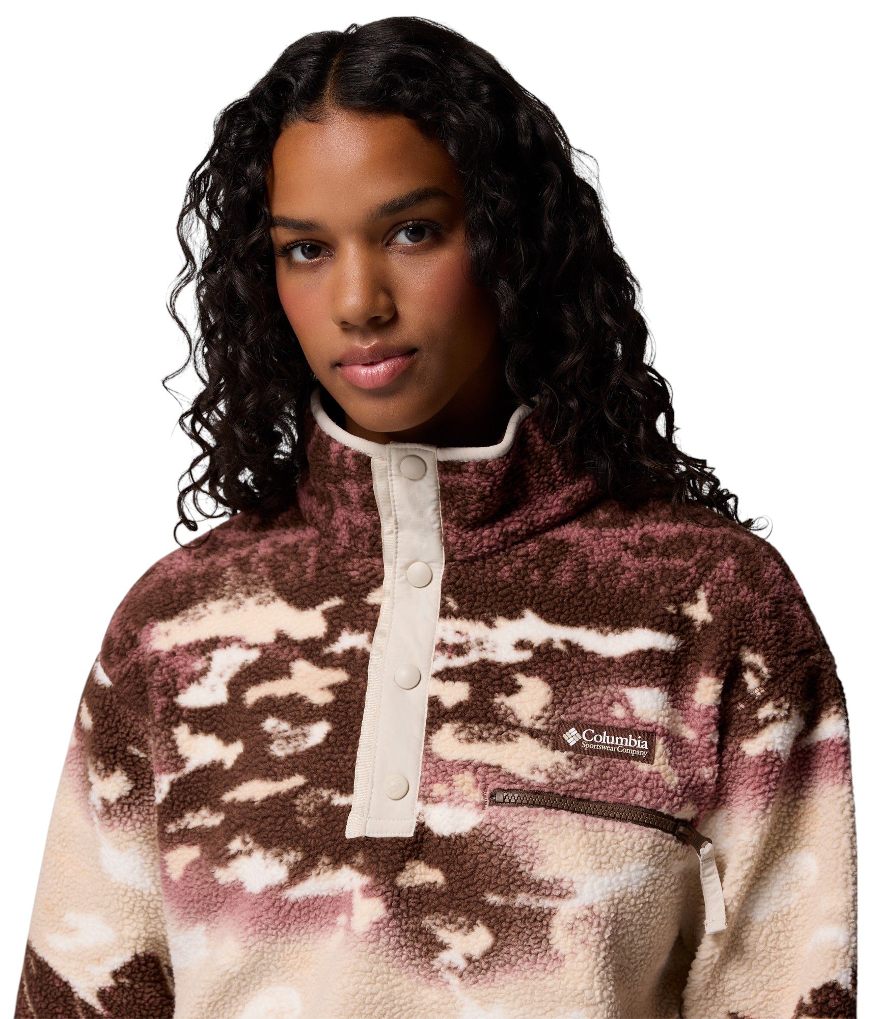 Columbia Women's Helvetia II Printed Cropped Half Snap Fleece Pullover product image