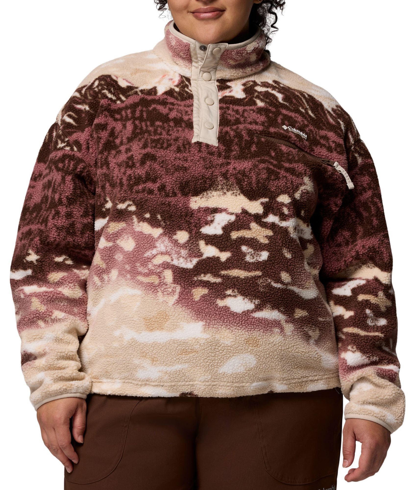 Columbia Women's Helvetia II Printed Cropped Half Snap Fleece Pullover product image