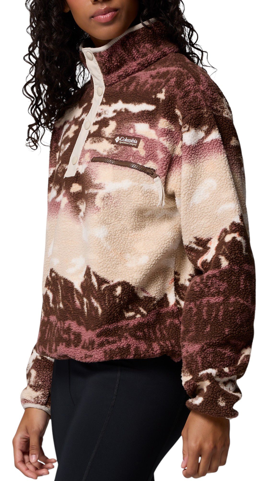 Columbia Women's Helvetia II Printed Cropped Half Snap Fleece Pullover product image