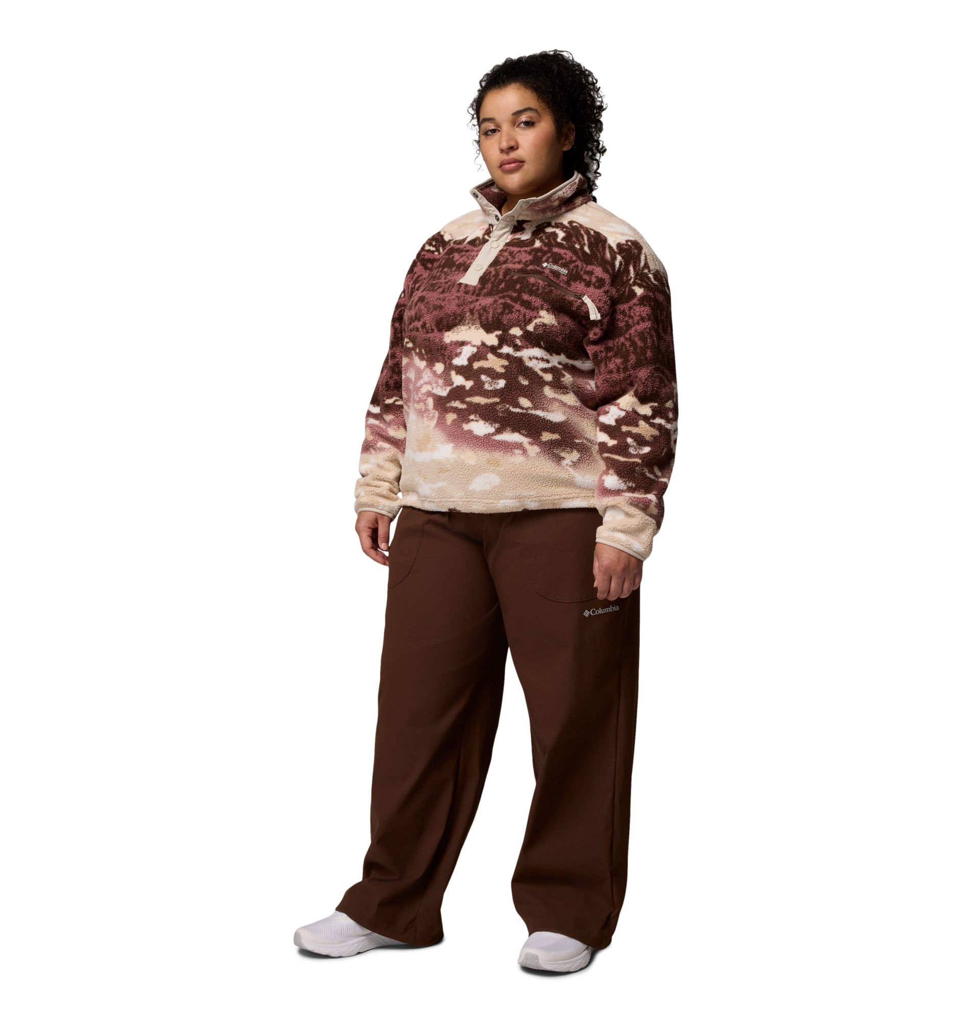 Columbia Women's Helvetia II Printed Cropped Half Snap Fleece Pullover product image