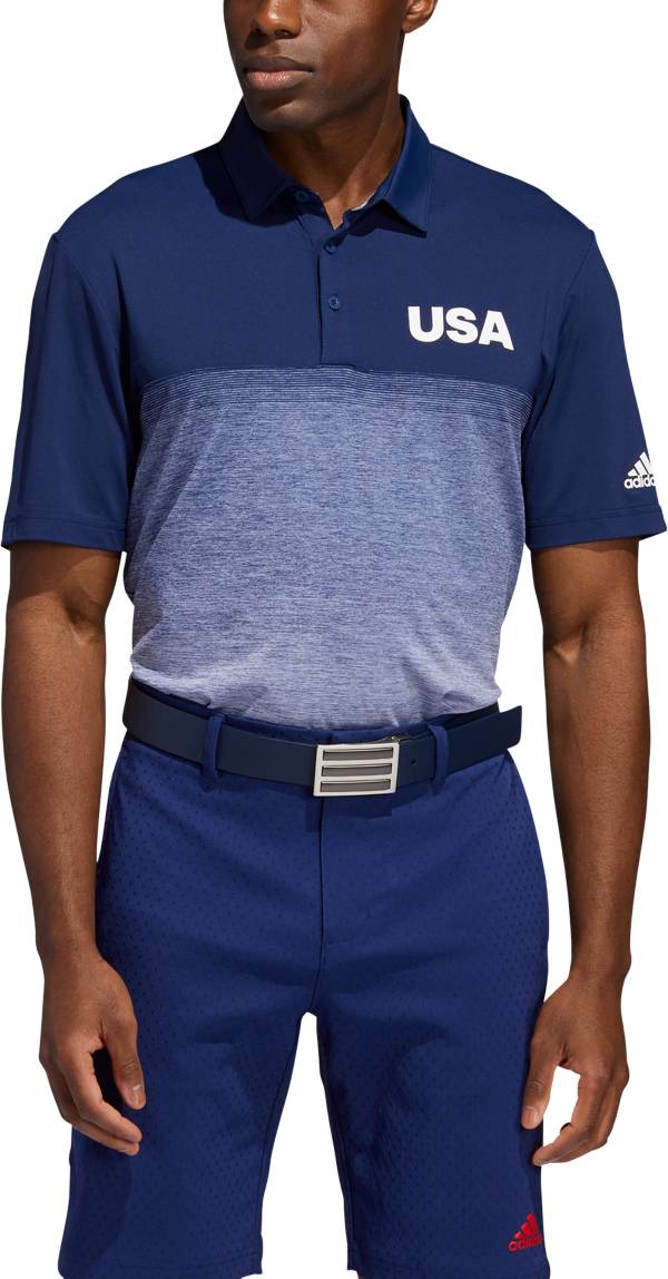 adidas Men's USA 3 Stripe Golf Polo Shirt product image