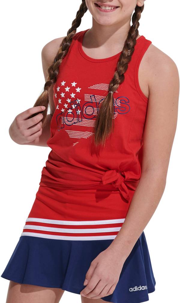 Download adidas Girls' USA Racerback Tie Front Tank Top | DICK'S ...