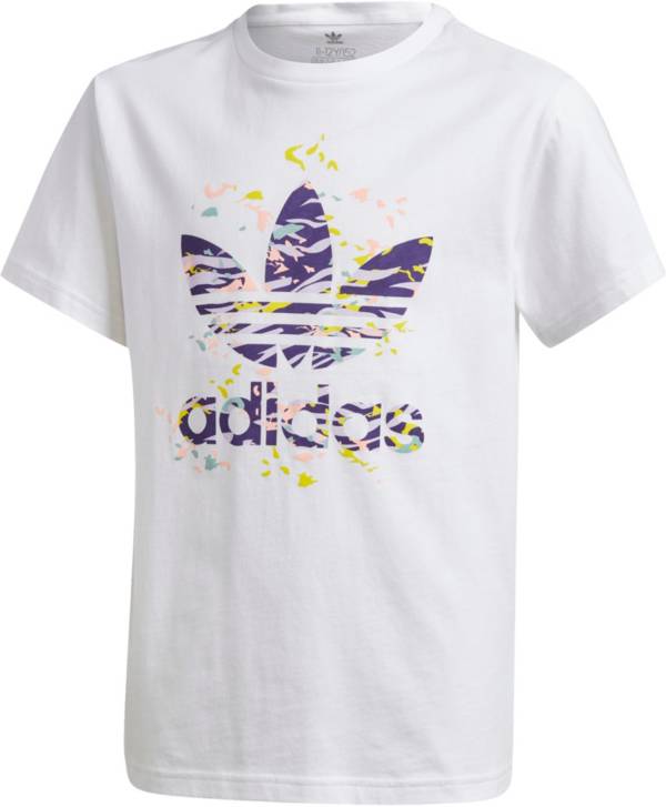 adidas Originals Girls' Printed Trefoil T-Shirt
