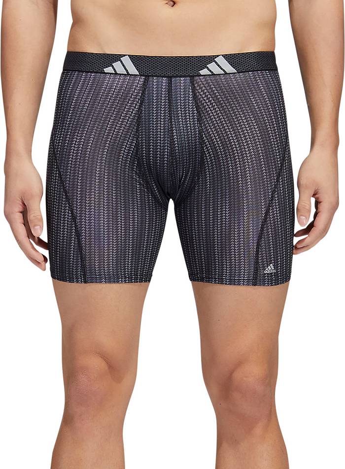 adidas Men's Sport Performance Climacool Boxer Brief Underwear (2-Pack),  Black/Thunder Grey, Large 