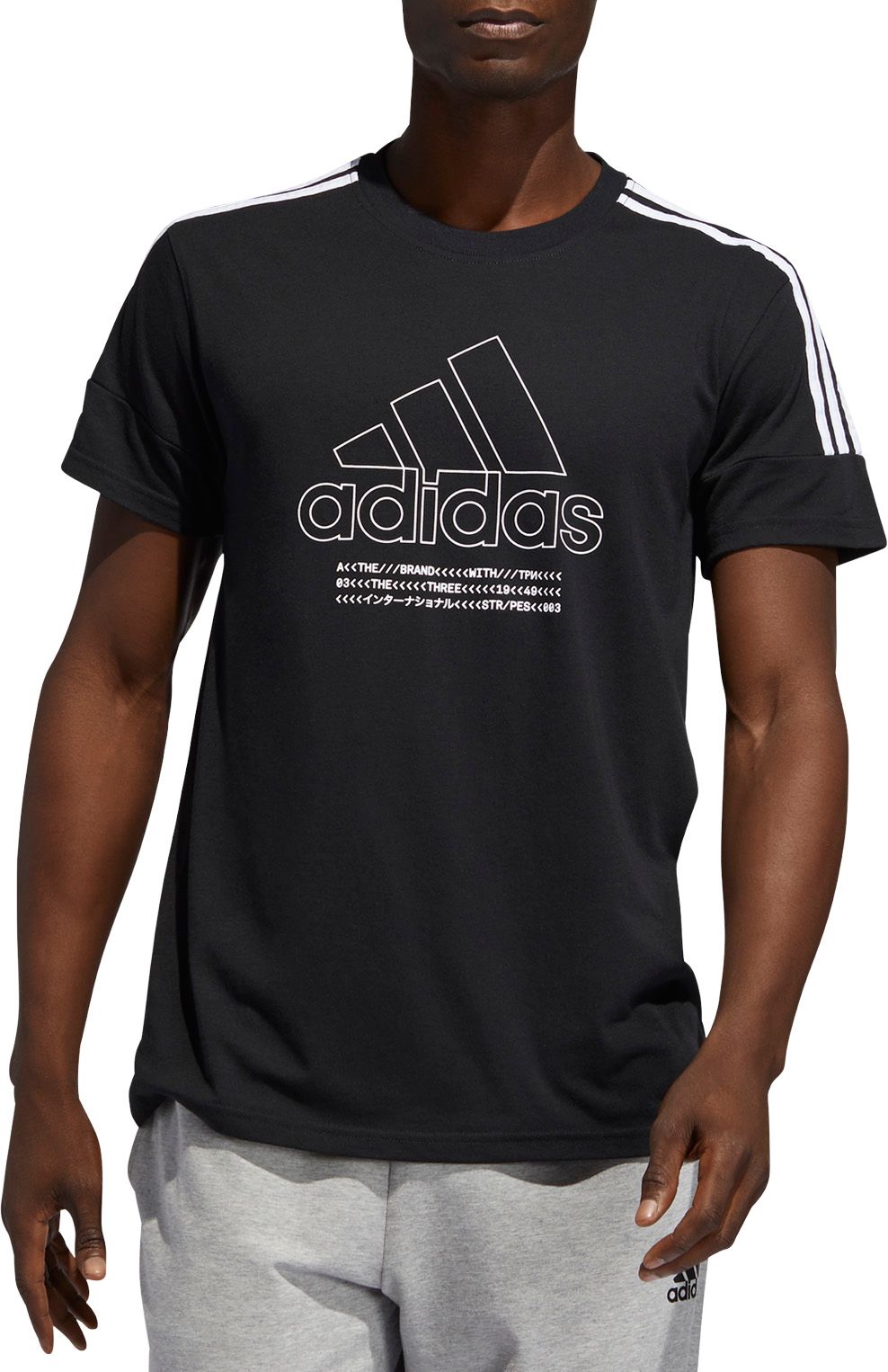 adidas the brand with the 3 stripes t shirt