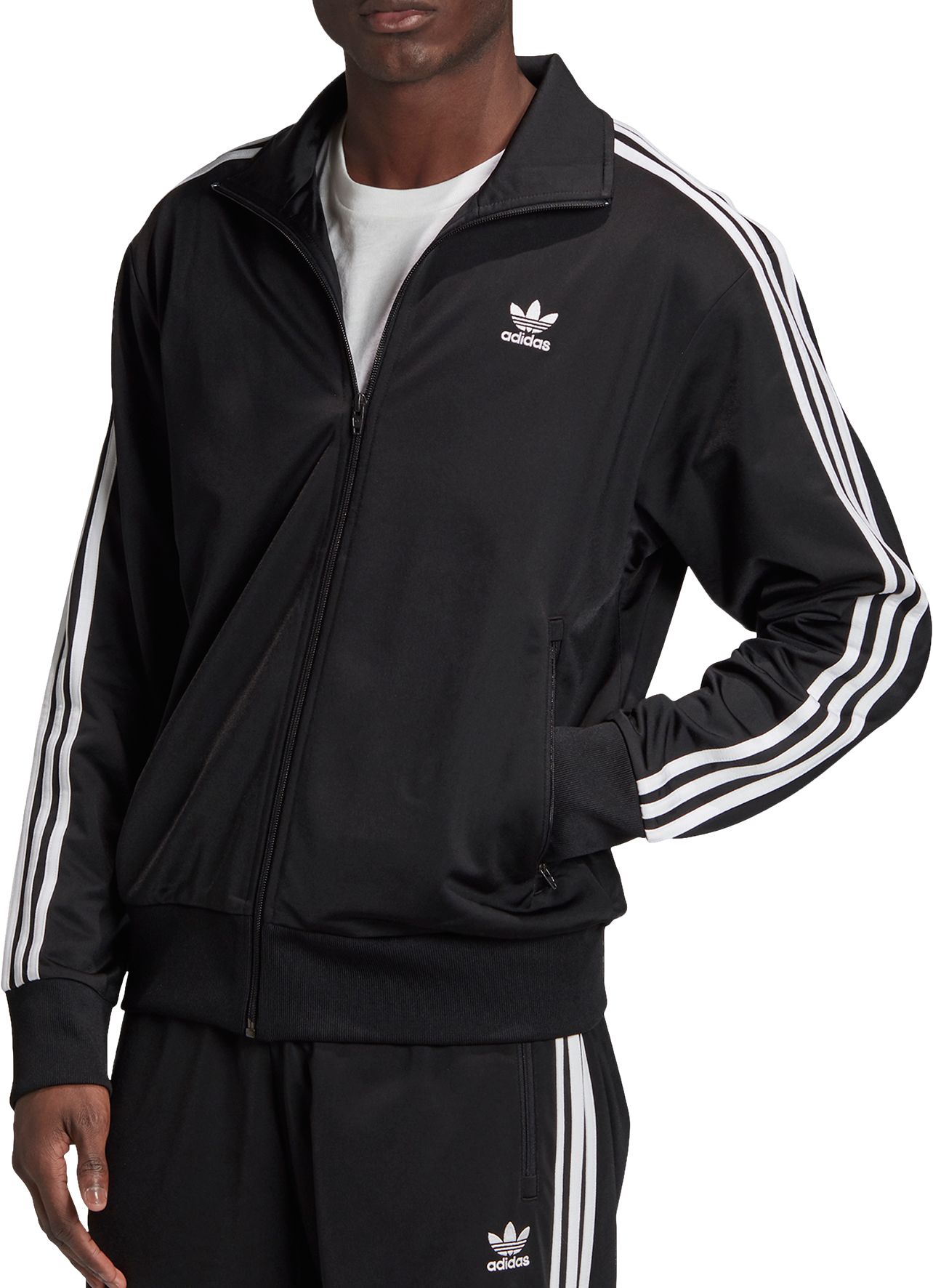 adidas track jacket mens black