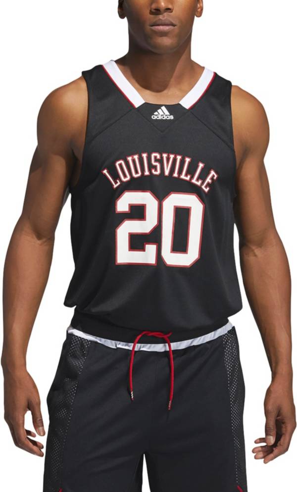 adidas Men's Louisville Cardinals #20 Retro Replica Basketball Black Jersey