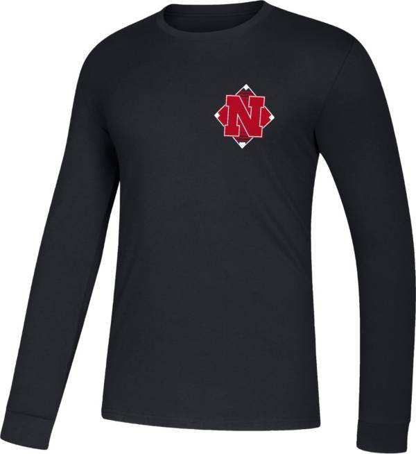 adidas Men's Nebraska Cornhuskers Diamond Days Long Sleeve Black T-Shirt