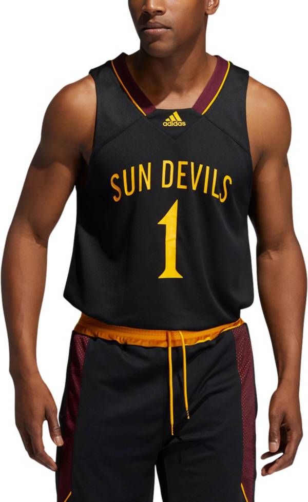 adidas Men's Arizona State Sun Devils #1 Retro Replica Basketball Black Jersey adidas Men's Arizona State Sun Devils #1 Retro Replica Basketball Black Jersey