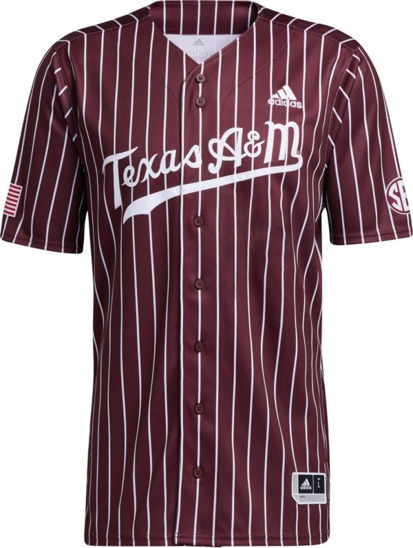 These Adidas Texas A&M Aggies baseball uniforms are scriptastic