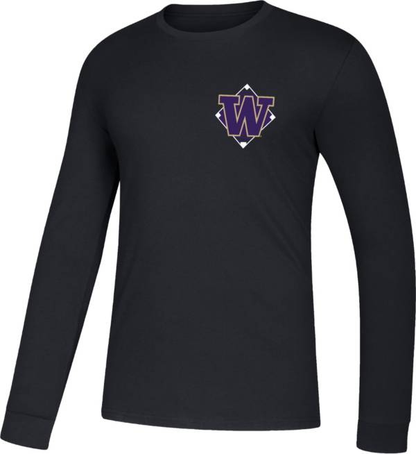 adidas Men's Washington Huskies Diamond Days Long Sleeve Black T-Shirt