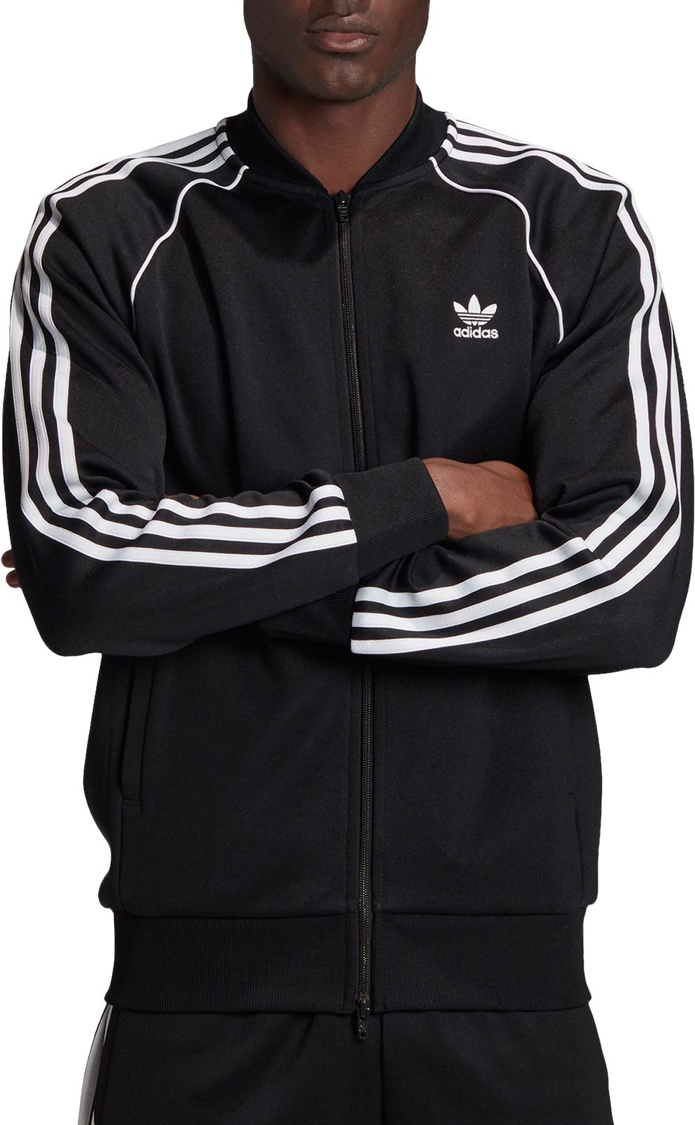 adidas white track jacket mens