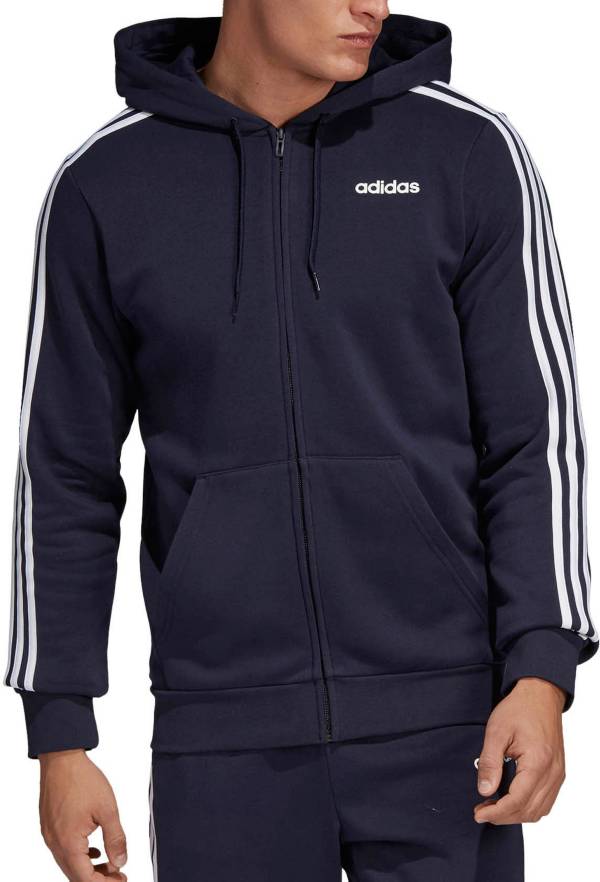 adidas 3 stripes zip through hoody mens