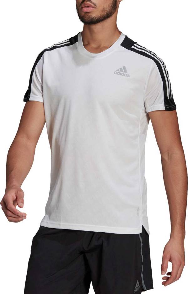 adidas Men's Own The Run 3-Stripes Iteration Short Sleeve T-Shirt