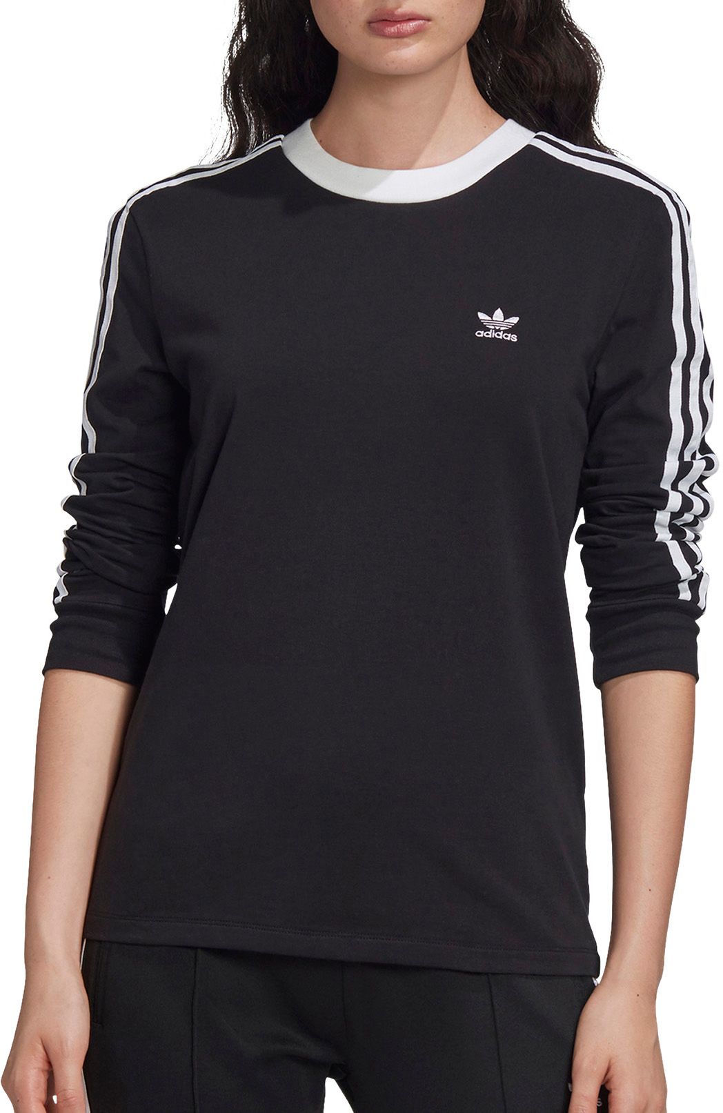 adidas long sleeve 3 stripe tee