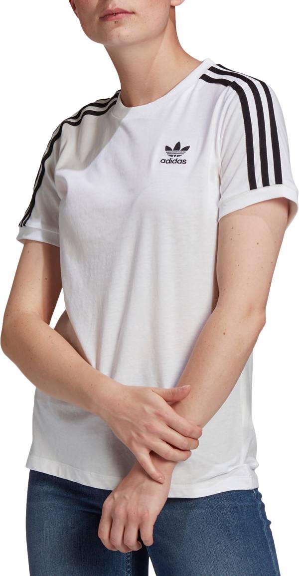 adidas 3 stripe t shirt womens