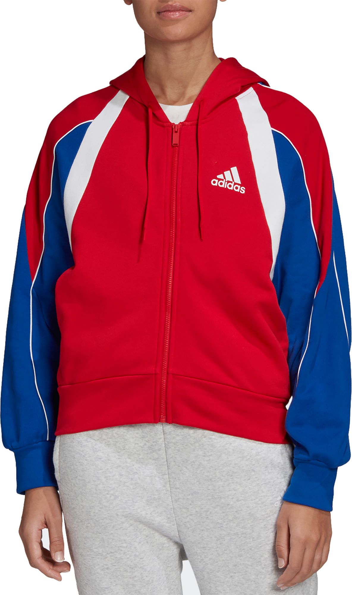 red adidas hoodie zip up