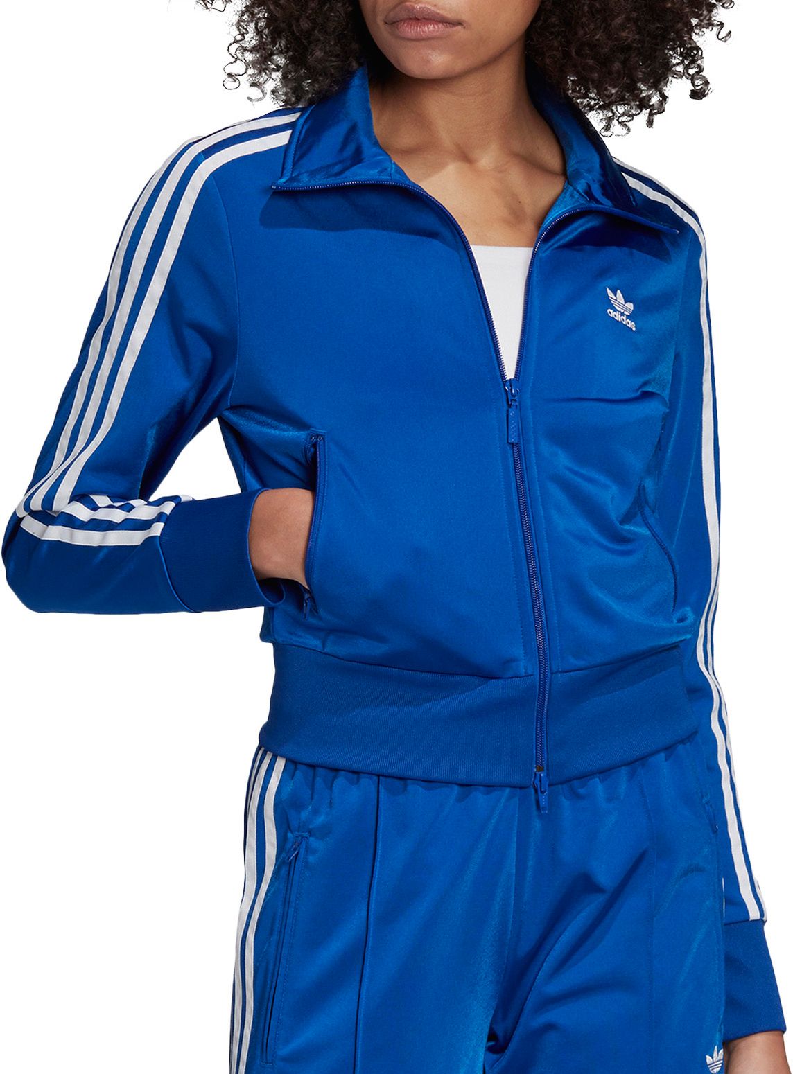 blue adidas track jacket women's