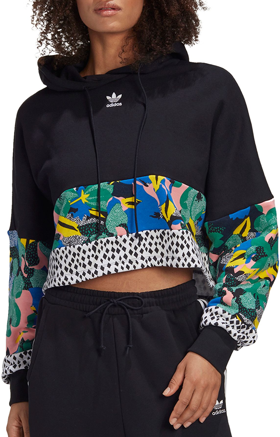 adidas girls cropped hoodie