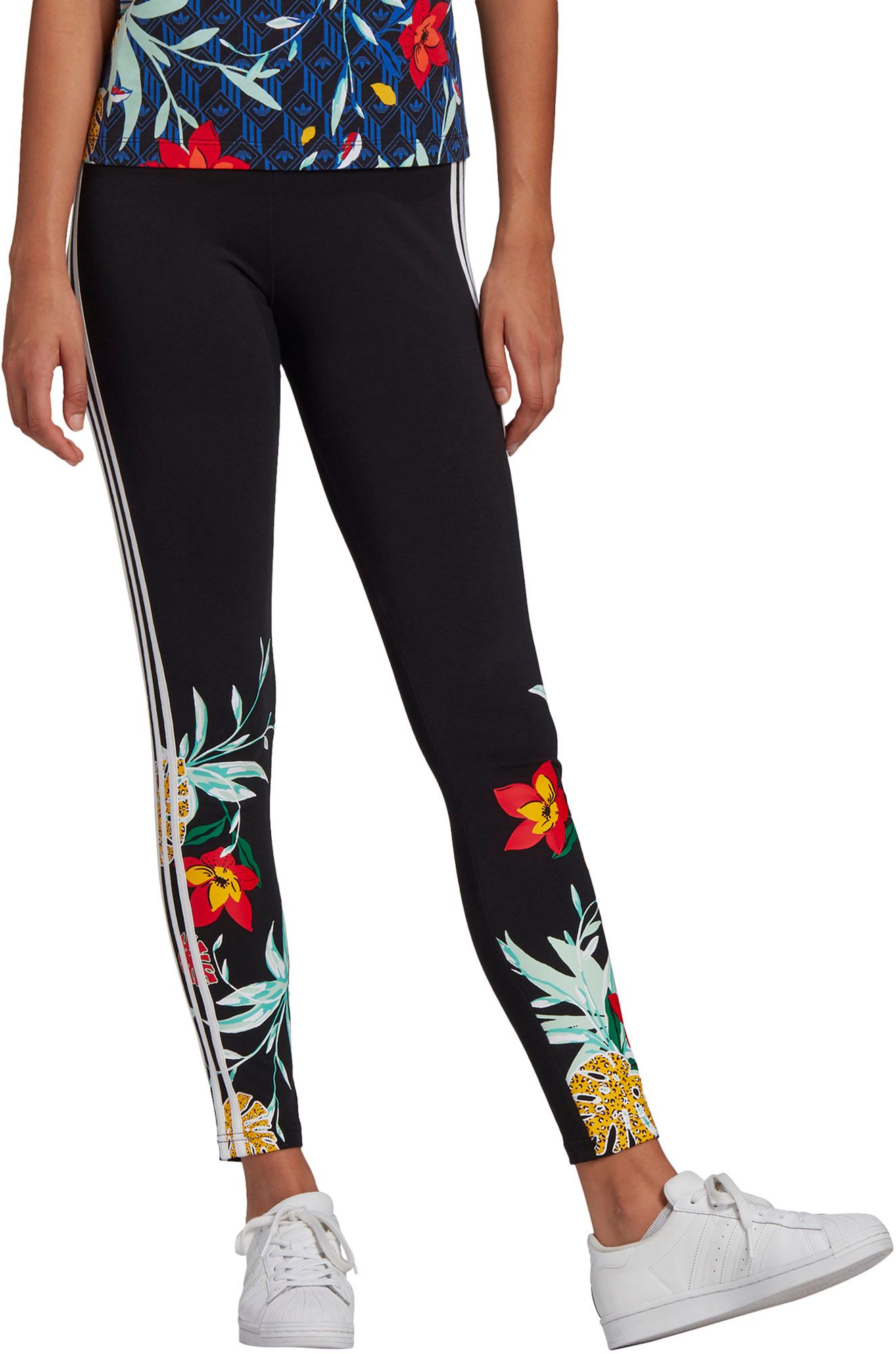 adidas floral print tights
