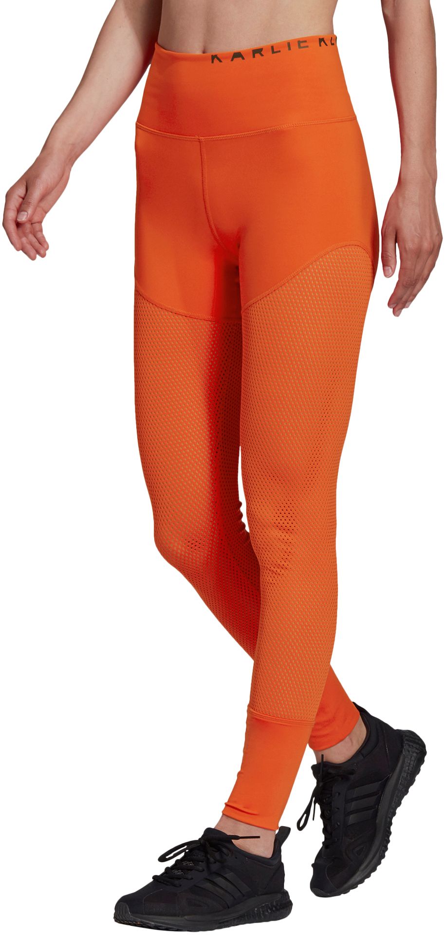 orange adidas tights