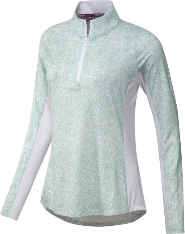 adidas Women's AEROREADY UPF Solid Long Sleeve Mock Neck Golf Shirt