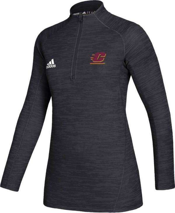 adidas Women's Central Michigan Chippewas Black Game Mode Sideline Quarter-Zip Shirt