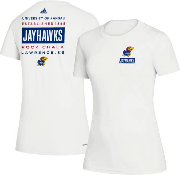 adidas Women's Kansas Jayhawks Creator Crew Neck White T-Shirt