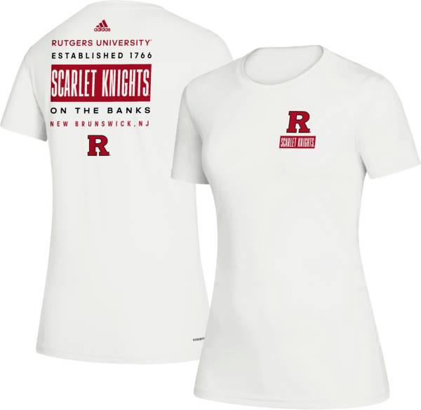 adidas Women's Rutgers Scarlet Knights Creator Crew Neck White T-Shirt