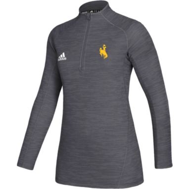 sorry, adidas Women's Wyoming Cowboys Grey Game Mode Sideline Quarter-Zip Shirt is currently out of stock