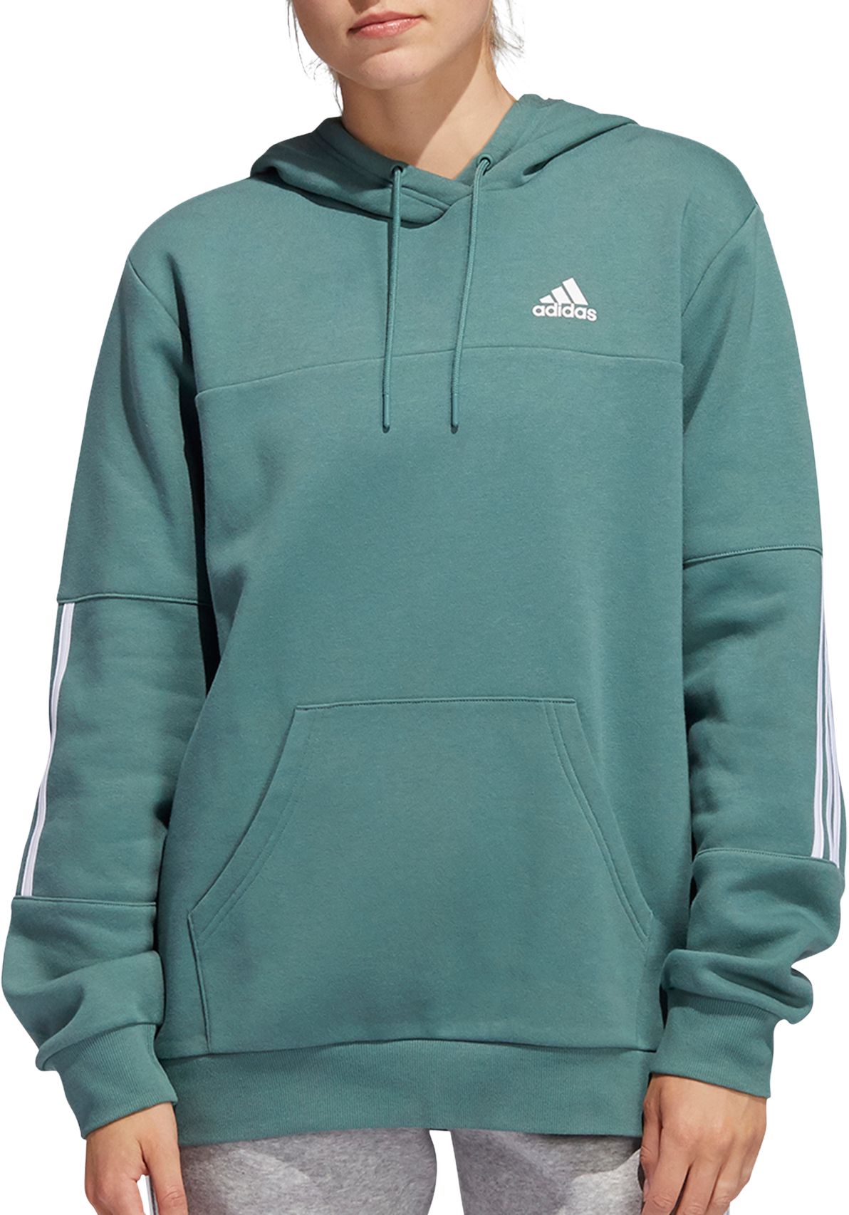 adidas 3 stripe pullover hoodie