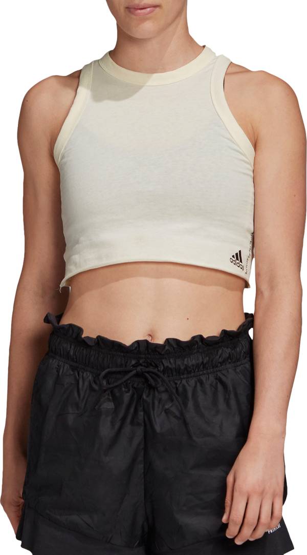 adidas Women's Recycled Cotton Cropped Tank Top