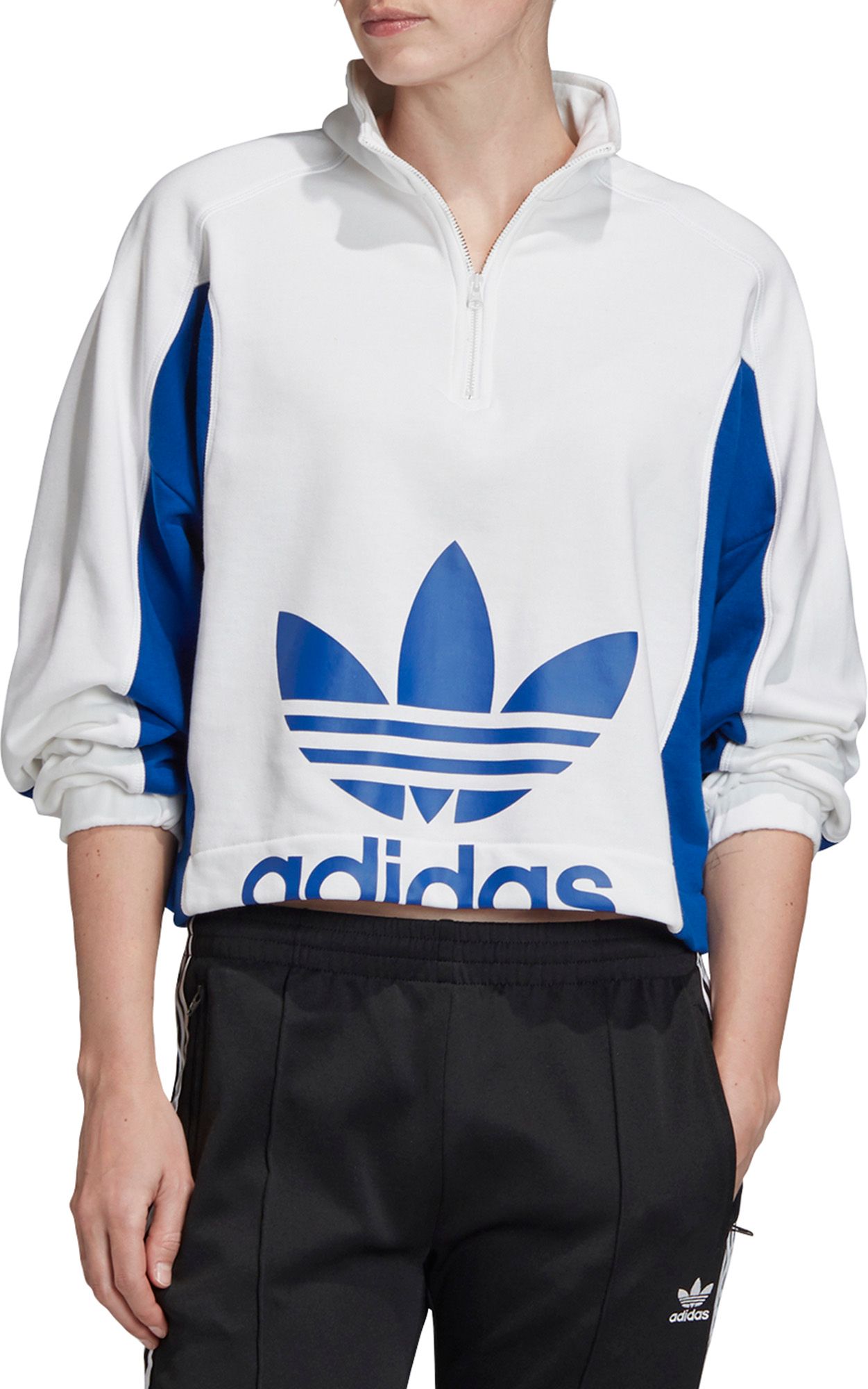 cropped quarter zip top