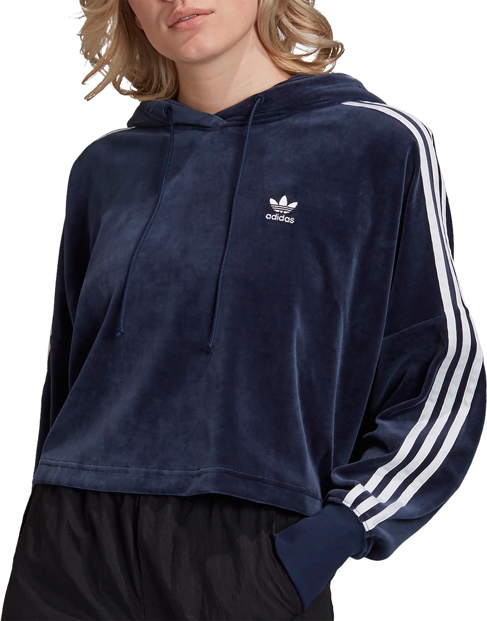 navy blue adidas hoodie womens