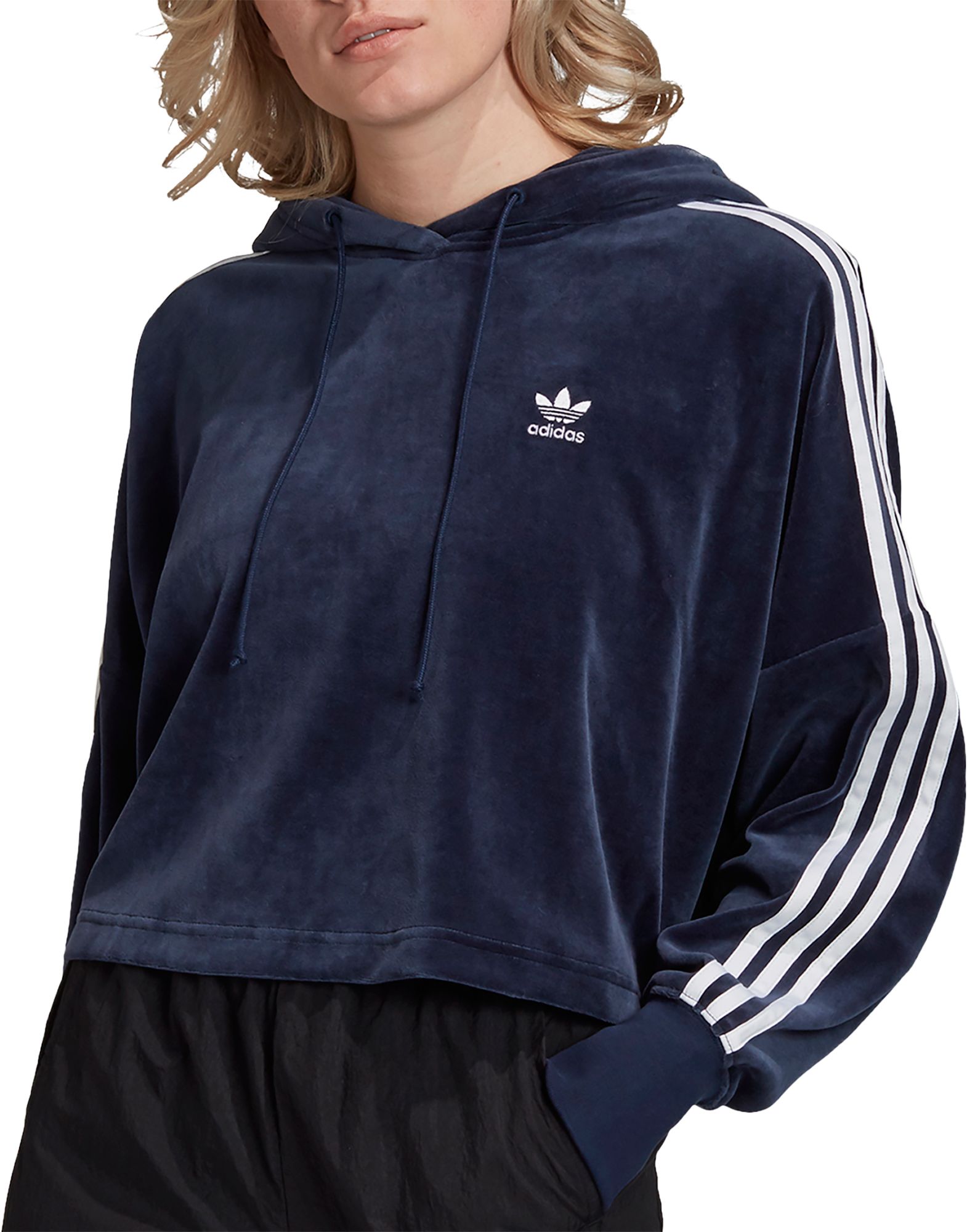 adidas velour hoodie women's