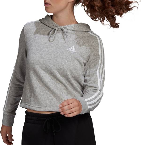 adidas Women's Essentials 3-Stripes Cropped Hoodie | Dick's Sporting Goods