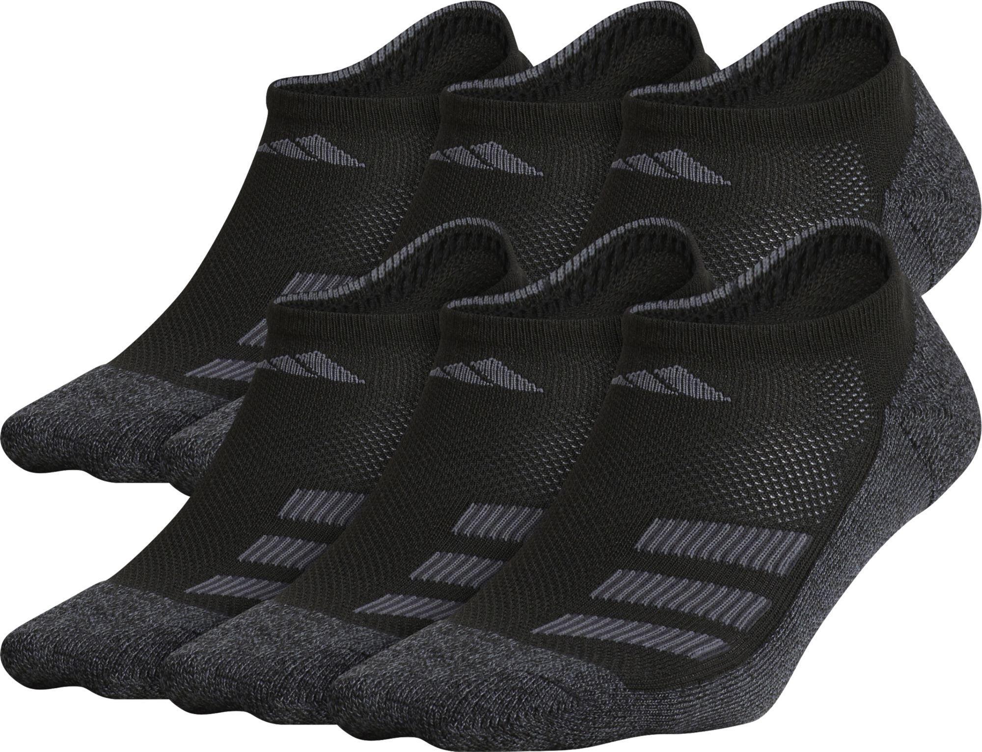 adidas Youth Cushioned Angle Stripe No-Show Socks – 6 Pack product image