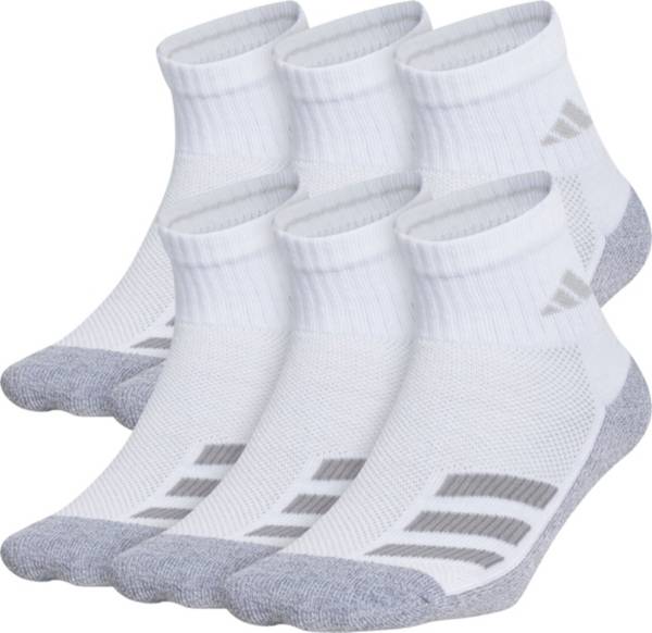 adidas Youth Cushioned Angle Stripe Quarter Socks – 6 Pack product image