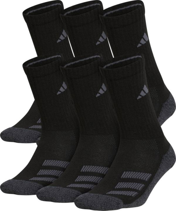 adidas Youth Cushioned Angle Stripe Crew Socks - 6 Pack