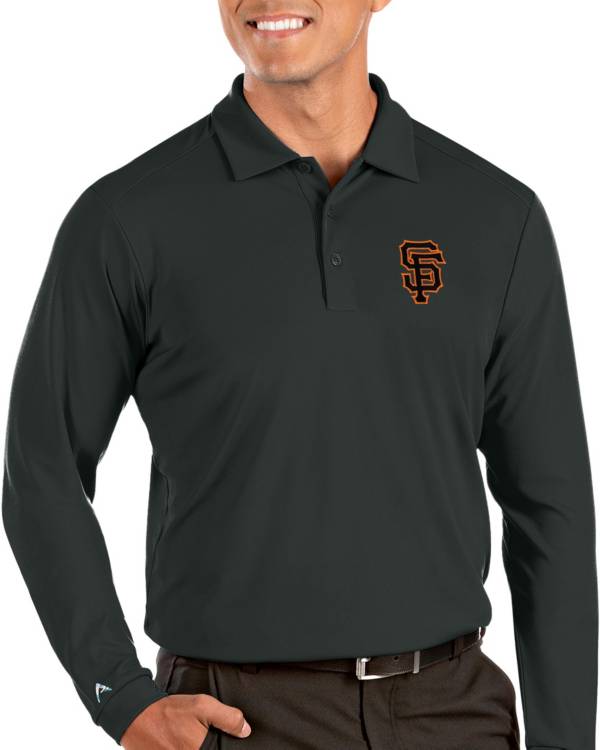 Antigua Men's San Francisco Giants Grey Tribute Long Sleeve Performance Polo