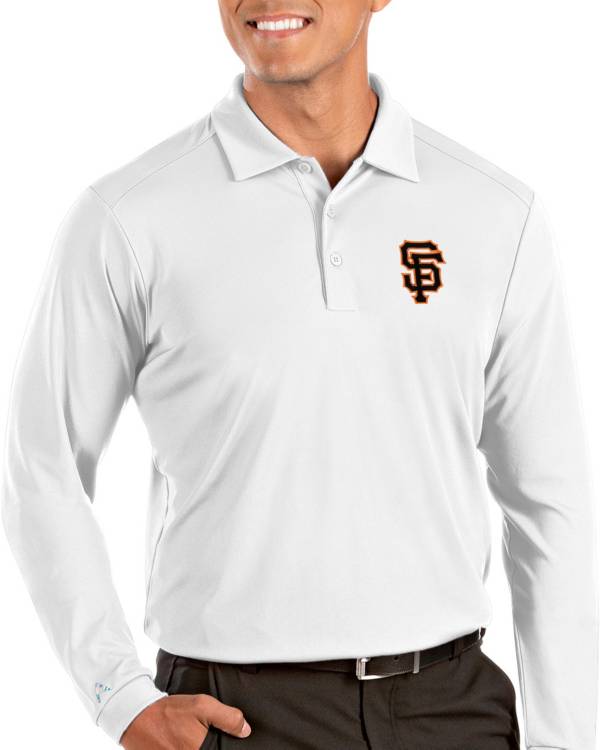 Antigua Men's San Francisco Giants Tribute Long Sleeve Performance White Polo