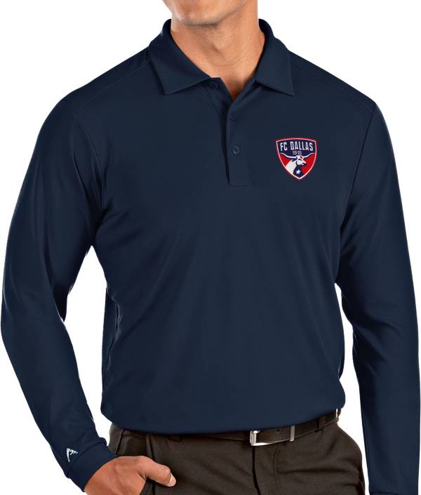 Antigua Men's FC Dallas Navy Tribute Long Sleeve Performance Polo