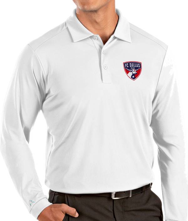 Antigua Men's FC Dallas White Tribute Long Sleeve Performance Polo