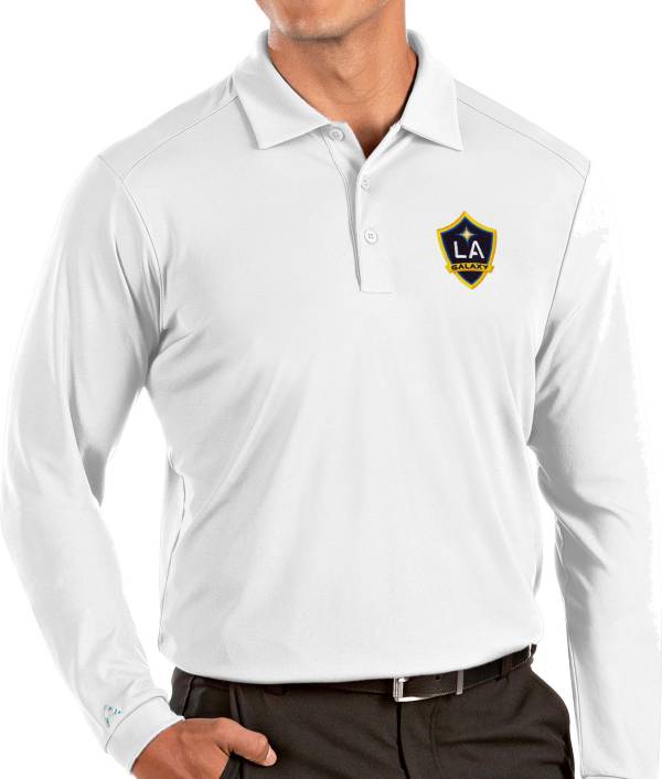 Antigua Men's Los Angeles Galaxy White Tribute Long Sleeve Performance Polo